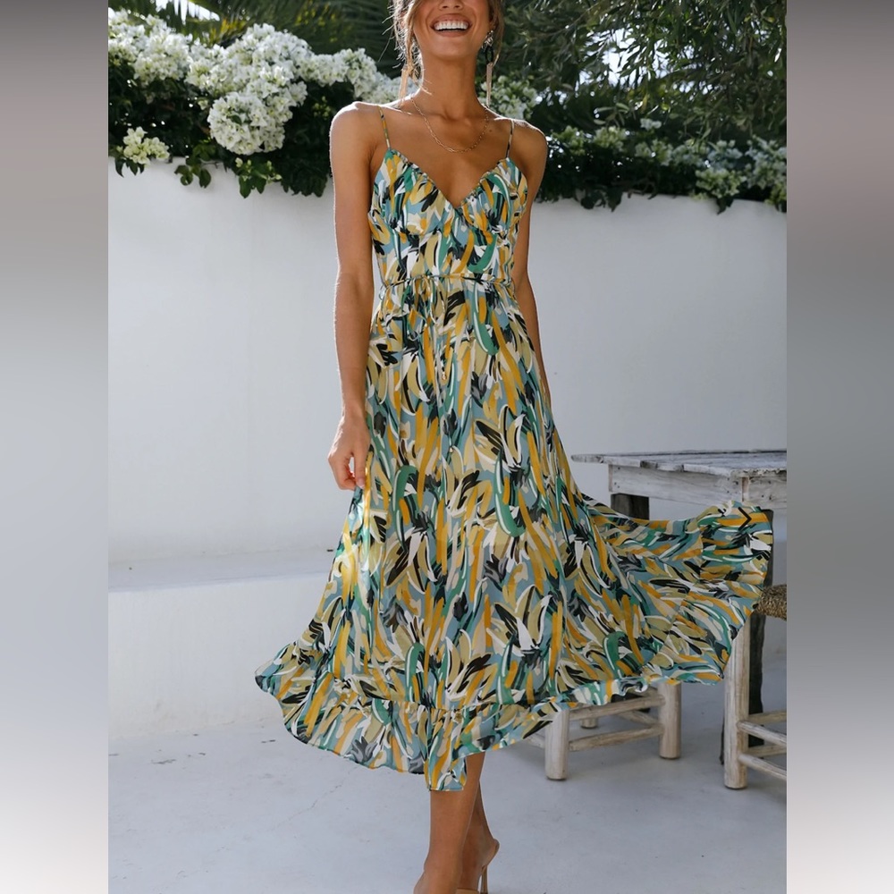 NEW Toperth Boho Spaghetti Straps Floral Dress - size small